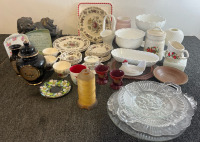 Glass Floral Dining Set, Collectable China & Dishes