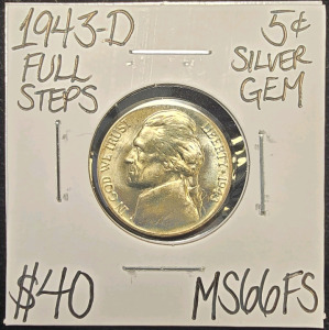 1943-D MS66FS FULL STEPS GEM SILVER NICKEL