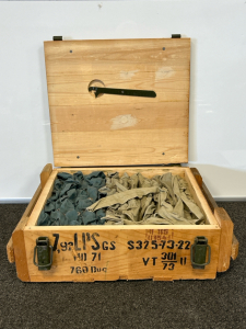 Ammo Crate With Bandoliers Containing 8mm Turkish Mauser 1941/1942 Silver Tip Ammo
