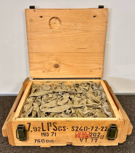 Ammo Crate With Bandoliers Containing 8mm Turkish Mauser 1941/1942 Silver Tip Ammo