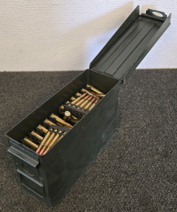 (250) .303 British Ammunition In Holders With Metal Ammo Can