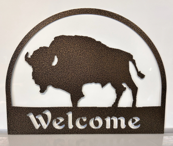Metal Buffalo Welcome Sign by Jacks Metal Works