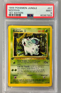 PSA Graded Pok&eacute;mon Card 1999 Pok&eacute;mon Jungle "Nidoran" 1st Edition