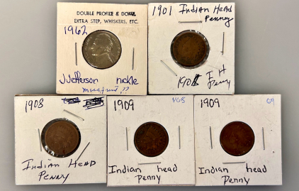 Vintage Coins: Indian Head Pennies and Jefferson Nickel