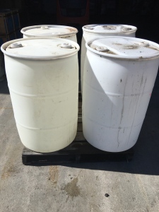 (4) Plastic Barrels