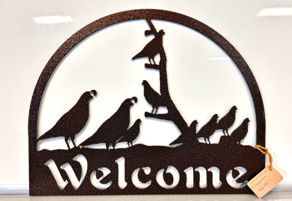 Quail Welcome Sign by Jacks Metal Works