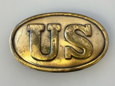 Vintage Civil War Belt Buckle "US"