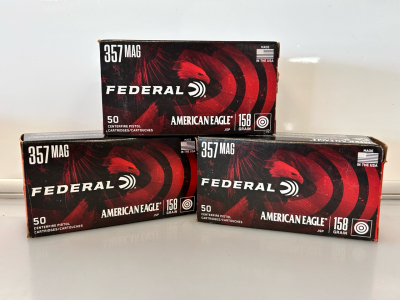 (3) Boxes Of Federal American Eagle 357 Mag 158 Gr.