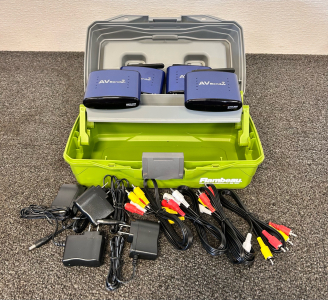 (4) AV Sender Wireless Receivers And New Flambeau Tackle Box