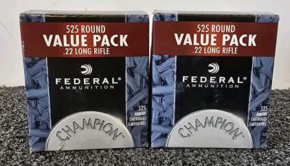 (2) Bulk Boxes Of Federal Ammunition Champion .22LR- 1050 Total Rounds