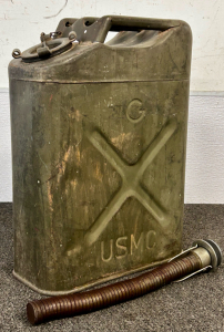 Vintage Green Jerry Gas Can With Spout