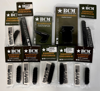 BCM Firearm Accessories: Keymod Aluminum/ Nylon Rails ,Kinesthetic Angled Grip, and Keymod VG-KM-MOD-3