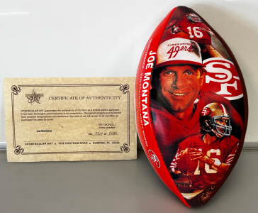 Joe Montana Autographed Football With Certificate Of Authenticity