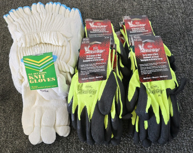 *New* (12) All Occasion Knit Gloves, (12) V2 Flexi-Grip Performance Work Gloves- Size Medium