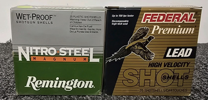 12 Gauge Shotgun Shells- 3in, 1 3/8oz BB Shot; And 2 3/4in, 1 1/8oz, 4 Shot
