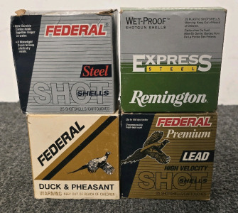 (4) Partial Boxes 12ga Shotgun Ammunition- Various Size And Shot Type