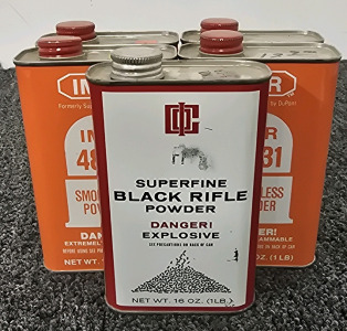 (5) 1lb Cans Of Smokeless Powder. Cans Feel Like Partials Over Half Full