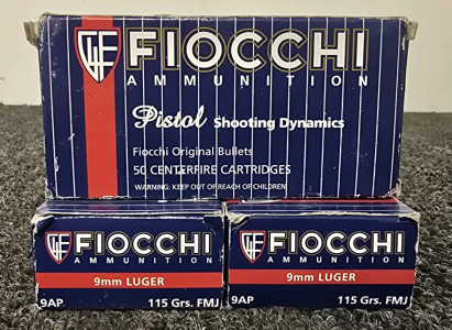 (3) Boxes Of Fiocchi 9mm Luger Ammunition