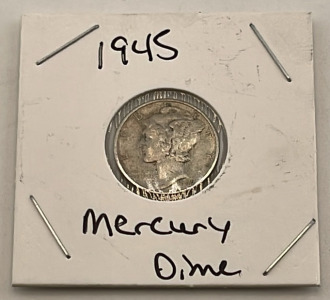 1945 Mercury Dime (Carded)
