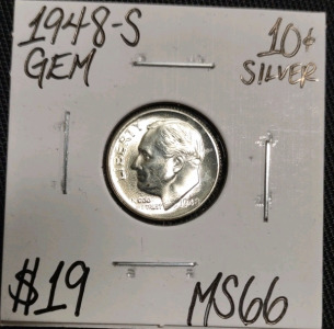1948-S MS66 Gem Silver Roosevelt Dime