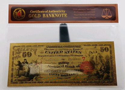 (1) $50 U.S. National Currency - Gold Flaked Banknote