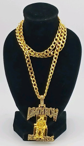 (1) Death Row Records Pendant w/ Gold Tone Chain