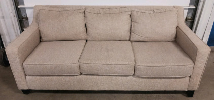 (1) Beige 3-Cushion Sofa - 85"x35"x35" - Pacific Furniture Industries