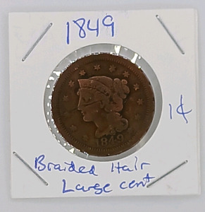 (1) 1849 Braided Hair Large Cent - 1&cent;