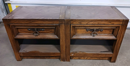 (2) Mid-Century Oak Nightstands American of Martinsville