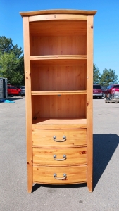 (1) Pine Right Bookcase w/ 3 Drawers - 30"x17"x72" - Model 1177