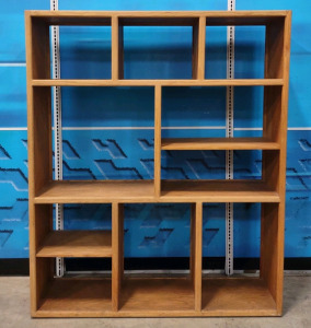 5'x 17&frac12;"x 6' Large 10-Pocket Wooden Bookcase
