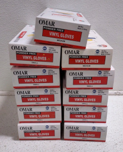 (9) Boxes of Small Sized Vinyl Gloves & (2) Boxes of Medium Sized Gloves