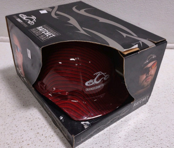 ORANGE COUNTY CHOPPERS PERFORMANCE OCC RATCHET RED LOOK CARBON FIBER HARD HAT