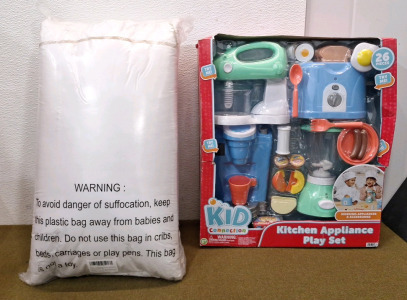 (1) 2-Pack Of Standard Size Pillows & (1) Kid Connection Kitchen Appliance Play Set