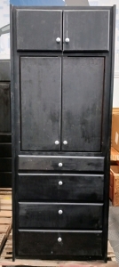 (2) Tall Black Utility Cabinet