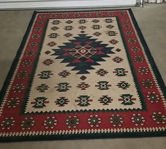 Rectangle Red/White Rug