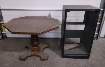 Small Wooden Poker Table & A (Black) Kenwood Wooden Stereo Cabinet