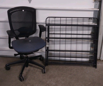 (1) Black Office Rolling Swivel Chair & (1) Black Foldable Cot/Bed Frame