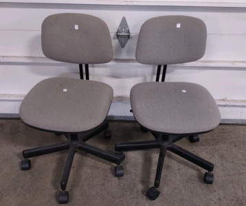 (2) Small Gray Rolling Office Chairs