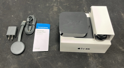 (1) Google Casting Device (1) Apple TV Set Up