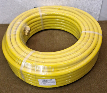 (1) 100-Foot Roll Of 1/2" Flexible Natural Gas Line W/ 2-Male Adapter Fittings