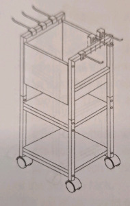 (1) Guider Steel Home Gym Rolling Storage Rack, Black