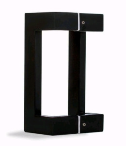 (1) 18 Inch Square Rectangle Flat Shape, Stainless Steel Modern Contemporary Entry Door Handle Bar, Matte Black Painted Finish<br/>