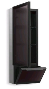 (1) KOHLER 33695-L-NA Collage Medicine Cabinet W/ Showcase Glass, 12" x 32", Left-hinged<br/>