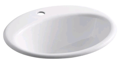 (1) KOHLER 2905-1-0 Farmington Self-Rimming Lavatory, White