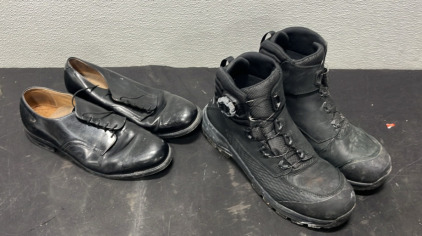 (1) Size 12 Red Wing Boots (used once) (1) Size 12 apparent Leather Dress Shoes (used once)