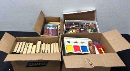 (2) Boxes of Books (1) Box of Toys (1) Box of DVD&rsquo;s