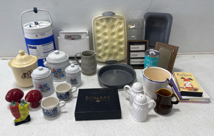 Assorted Home Goods, Kitchenware, Picture Frames, And More