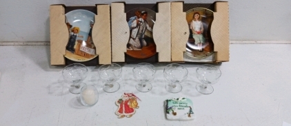 (11) Collectible Plates & Glassware - Norman Rockwell Plates & More