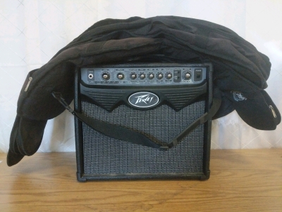 Peavey Vypyr 15W Modeling Amp and (3) Electric Guitar Soft Cases